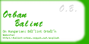 orban balint business card